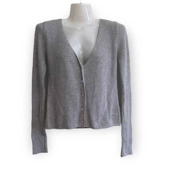 Grey Knit Cropped Cardigan - Picture 10 of 10
